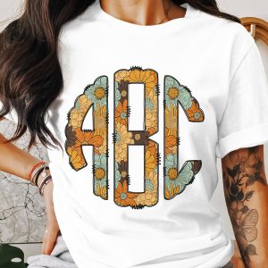 Digital Custom Floral Monogram, Initial Digital Download, Personalized PNG Image, Floral Letters, Boho Flower Monogram, Custom Initials