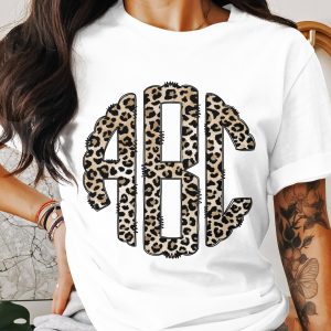 Custom Leopard Monogram, Digital Download, Personalized Initials, DIY Project, Trendy Circle Monogram, Printable Monogram Gift