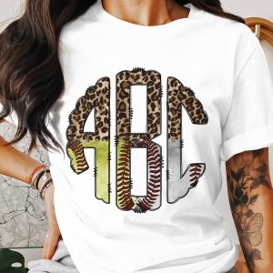 Digital,Custom Digital Download Monogram, Baseball Leopard Print Initial Design, Personalized Initials, Sports Monogram, PNG File, DIY