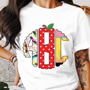 Digital Custom Monogram, Apple Monogram, Teacher Monogram, School Monogram, Digital Download for Printing, Personalized PNG,DIY Digital Art