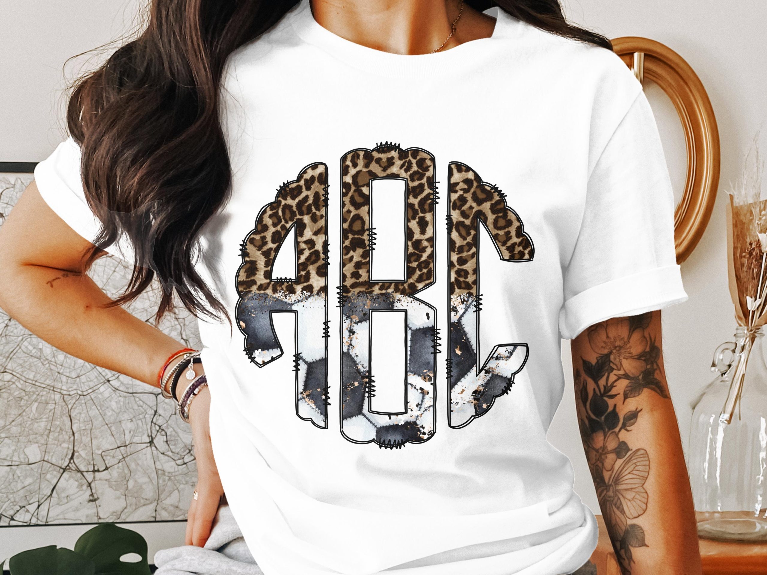 Digital,Custom Digital Download Monogram,Leopard Soccer Initial,Personalized PNG,Sports Monogram,Team Spirit,Printable,Wall Art