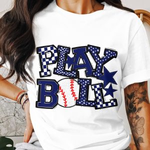 Play Ball T-Shirt, Baseball Tee, Patriotic Design, USA Baseball, Sports Lover Gift, Baseball Fan Apparel, Trendy Graphic Tee