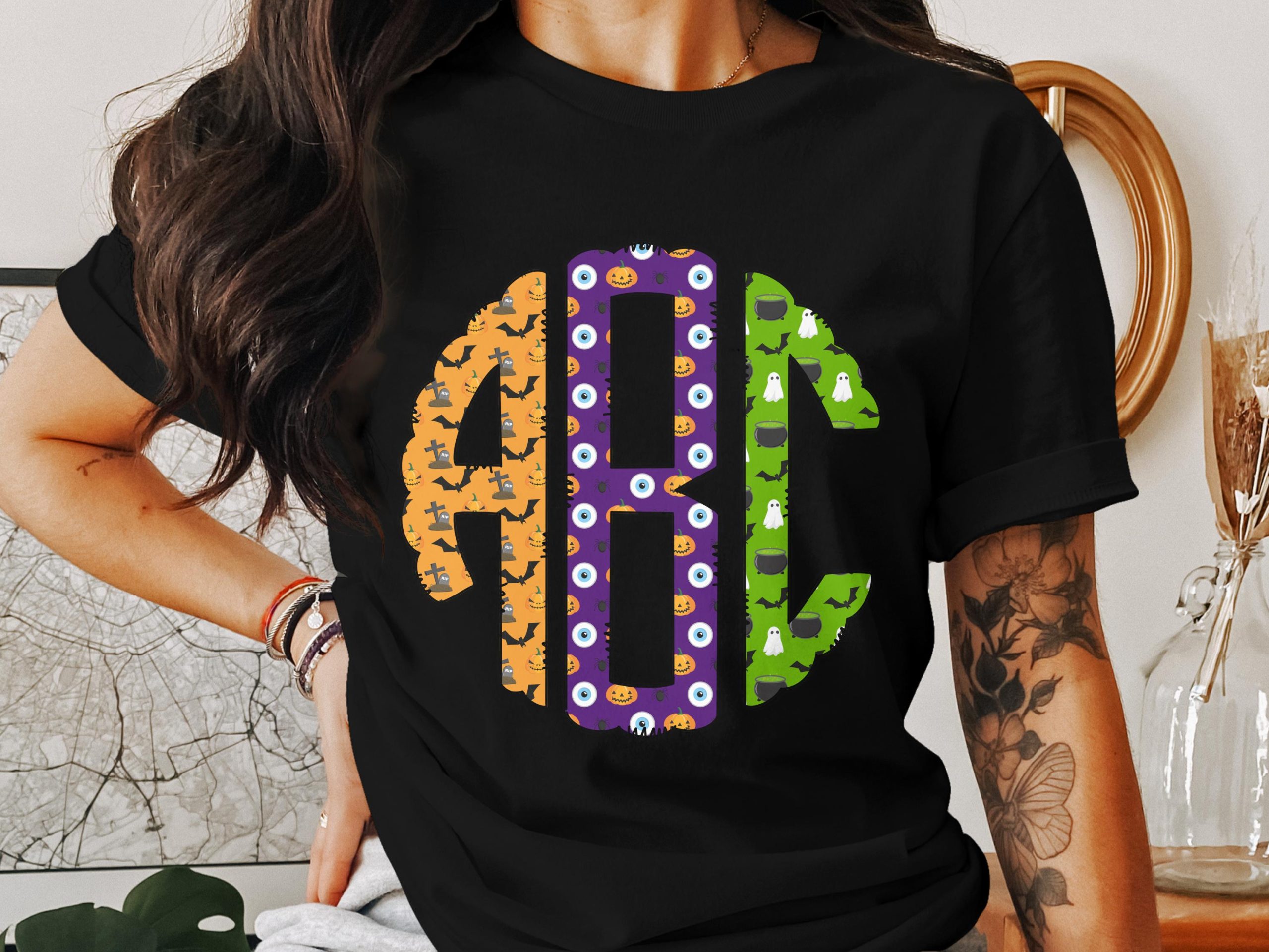 Digital Custom Download Monogram, Halloween Monogram, Spooky Initials, Personalized Digital Art, Printable Monogram, Digital Halloween Decor - Image 2