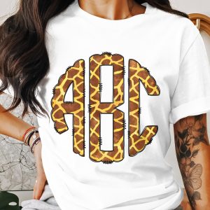 Digital,Custom Digital Download Monogram,Giraffe Print,Circle Monogram,Personalized Gift,PNG File,Printable Monogram,Giraffe Monogram