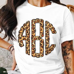Digital, Custom Digital Download Monogram, Leopard Print Circle Monogram, Personalized Initials, DIY Project, Sublimation Design, Printable
