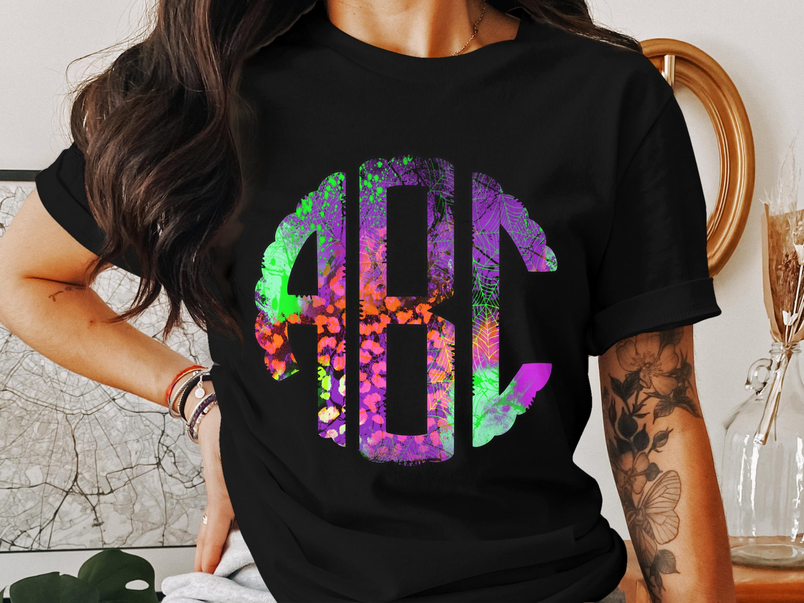 Custom Digital Download Monogram, Initial Monogram, PNG Monogram, Personalized Monogram, Digital Monogram, Halloween Monogram - Image 2