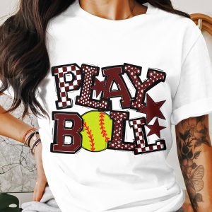 Play Ball T-Shirt, Softball Tee, Game Day Shirt, Sports Fan Apparel, Gift for Softball Player, Baseball T Shirt, Athletic Shirt