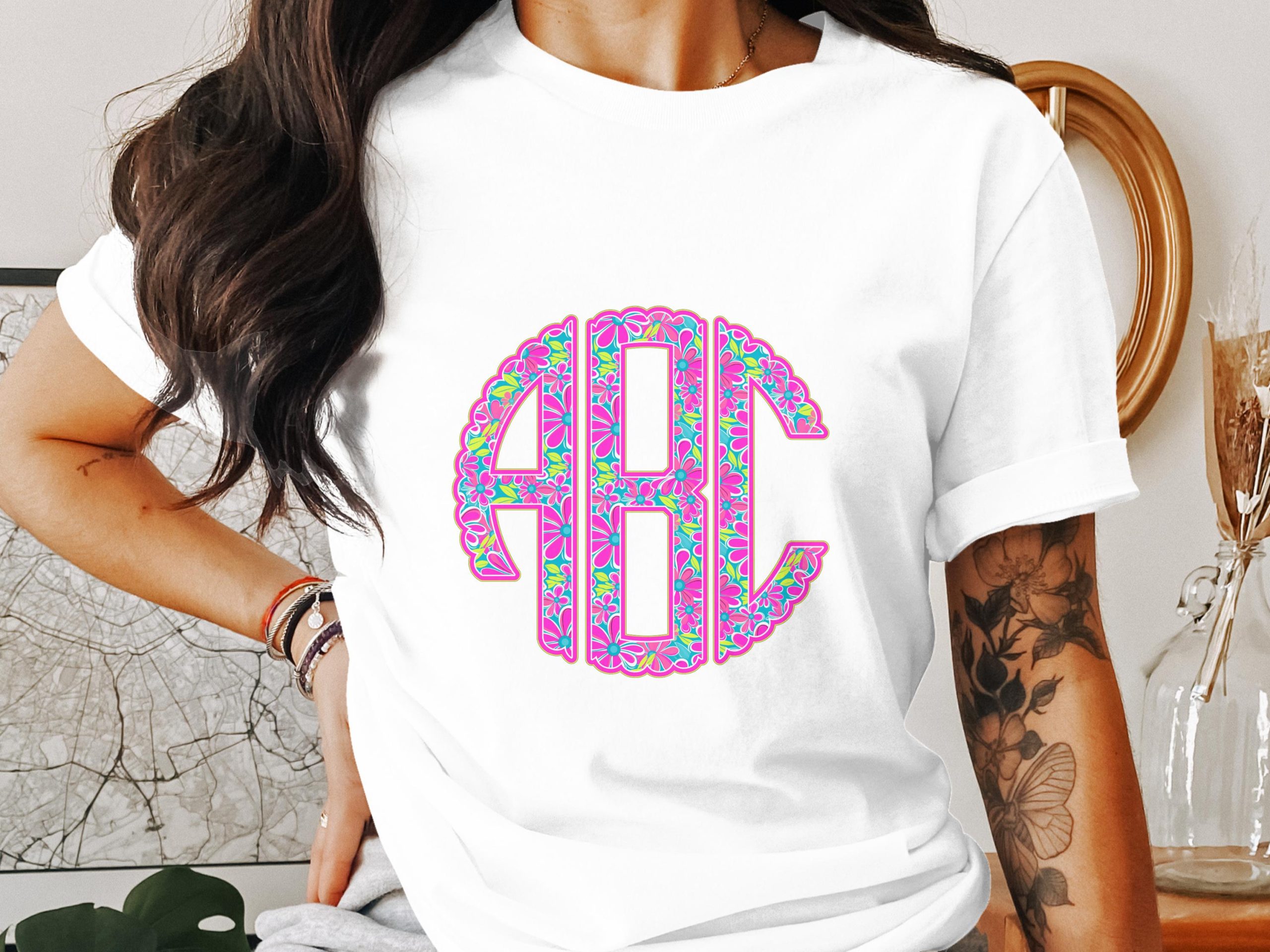 Digital Custom Monogram, Floral Monogram Download, Personalized Monogram Art, Initial Monogram, Custom Digital Download