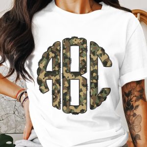 Custom Digital Download Monogram, Camo Digital Monogram, Personalized Initials Art, Cricut, Silhouette, Military Print, PNG