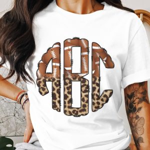 Digital Custom Monogram, Football Digital Download, Leopard Initials, Personalized Design, Unique Gift, Digital File, DIY, PNG (135)