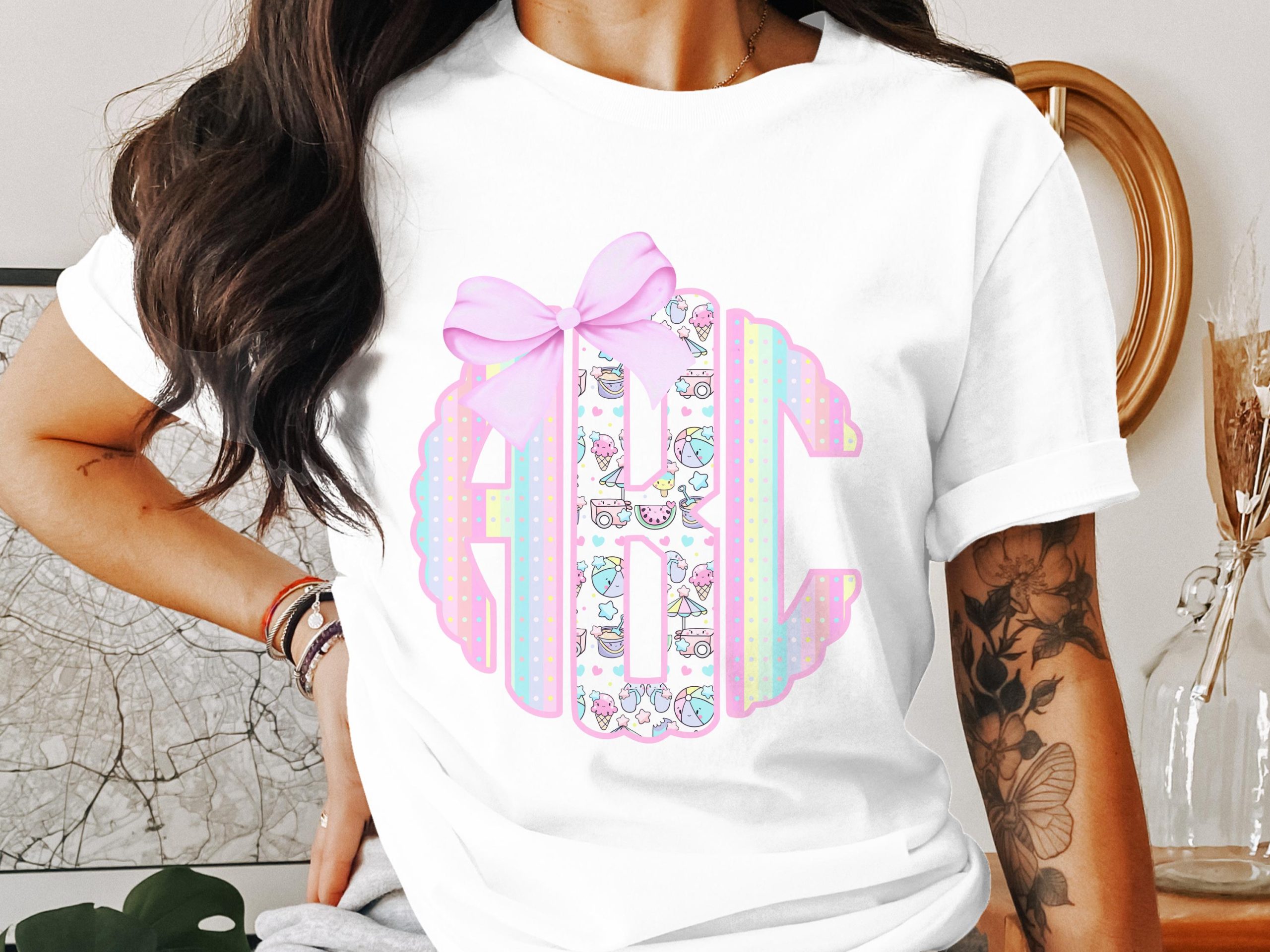 Digital Custom Monogram, Download Monogram, Initial Monogram, Summer Monogram, Beach Monogram, Personalized Gift, PNG File, Printable Art