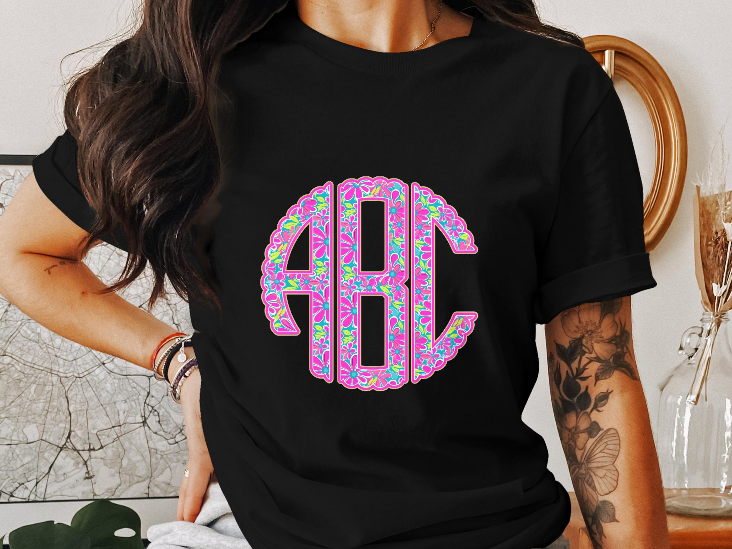 Digital Custom Monogram, Floral Monogram Download, Personalized Monogram Art, Initial Monogram, Custom Digital Download - Image 2