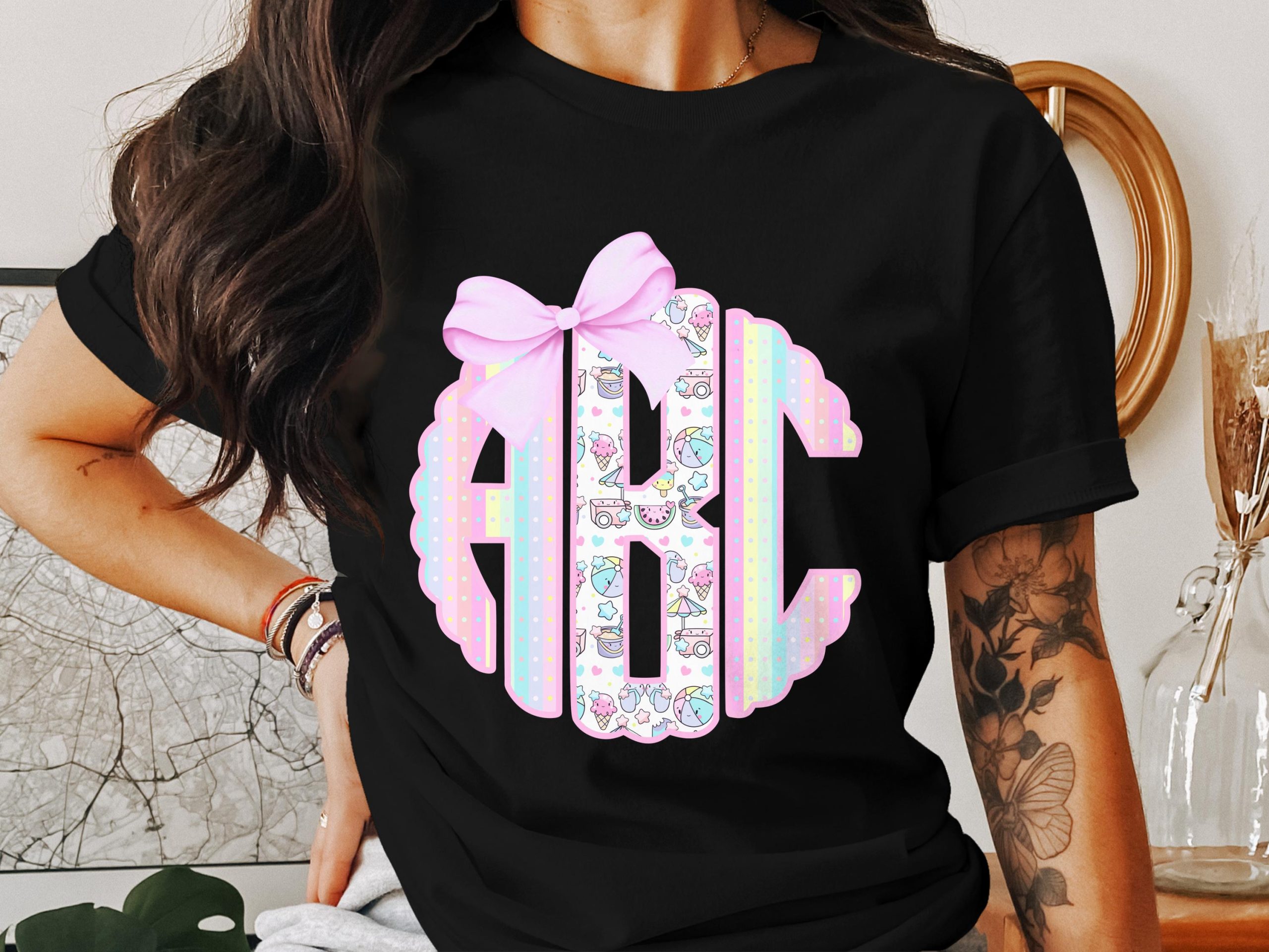 Digital Custom Monogram, Download Monogram, Initial Monogram, Summer Monogram, Beach Monogram, Personalized Gift, PNG File, Printable Art - Image 2