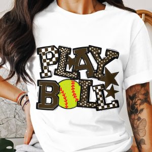Play Ball Softball T-Shirt, Unique Design T-Shirt, Sports Fan Apparel, Gift for Softball Player, Softball Lover Top, Trendy T-Shirt