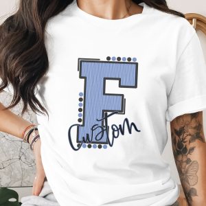 Custom Initial Letter and Name Seersucker Varsity Alphabet Sublimation PNG Download, Seersucker Letter, High School Mascot