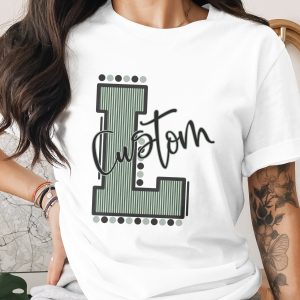 Custom Initial Letter and Name Seersucker Varsity Alphabet Sublimation PNG Download, Seersucker Letter, High School Mascot