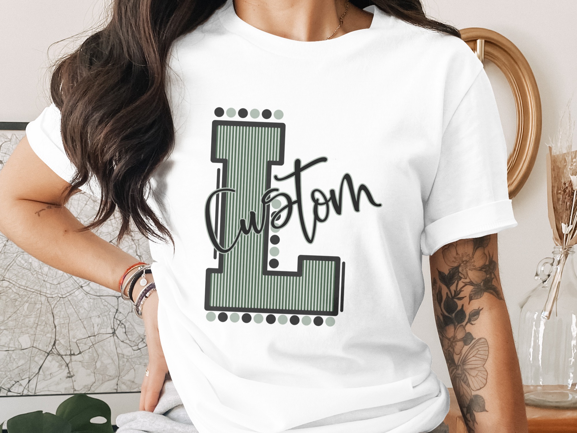 Custom Initial Letter and Name Seersucker Varsity Alphabet Sublimation PNG Download, Seersucker Letter, High School Mascot