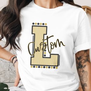 Custom Initial Letter and Name Seersucker Varsity Alphabet Sublimation PNG Download, Seersucker Letter, High School Mascot