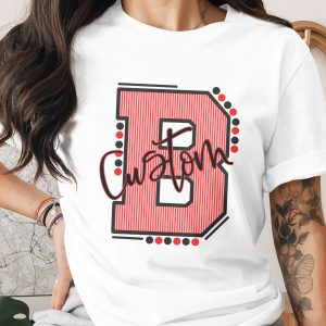 Custom Initial Letter and Name Seersucker Varsity Alphabet Sublimation PNG Download, Seersucker Letter, High School Mascot