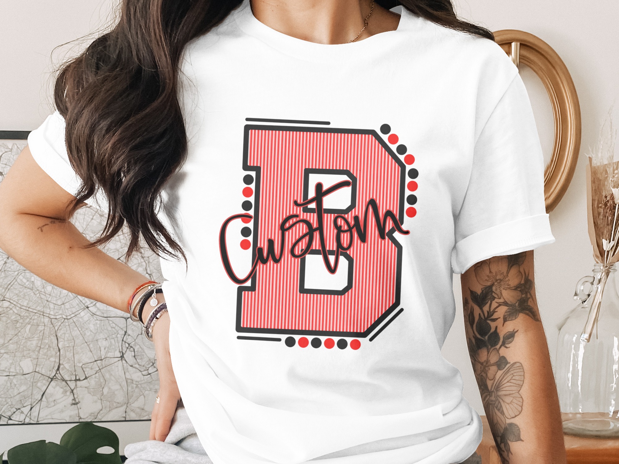 Custom Initial Letter and Name Seersucker Varsity Alphabet Sublimation PNG Download, Seersucker Letter, High School Mascot