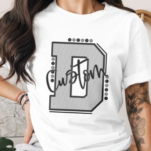 Custom Initial Letter and Name Seersucker Varsity Alphabet Sublimation PNG Download, Seersucker Letter, High School Mascot