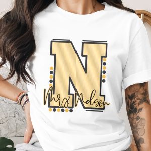 Custom Initial Letter and Name Seersucker Varsity Alphabet Sublimation PNG Download, Seersucker Letter, High School Mascot