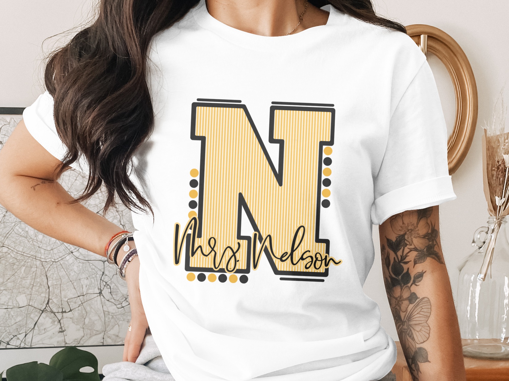 Custom Initial Letter and Name Seersucker Varsity Alphabet Sublimation PNG Download, Seersucker Letter, High School Mascot