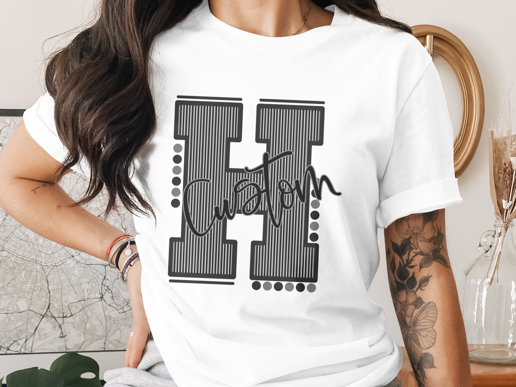Custom Initial Letter and Name Seersucker Varsity Alphabet Sublimation PNG Download, Seersucker Letter, High School Mascot