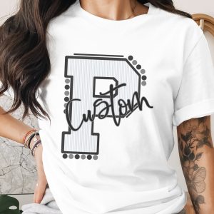 Custom Initial Letter and Name Seersucker Varsity Alphabet Sublimation PNG Download, Seersucker Letter, High School Mascot