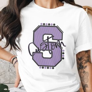 Custom Initial Letter and Name Seersucker Varsity Alphabet Sublimation PNG Download, Seersucker Letter, High School Mascot