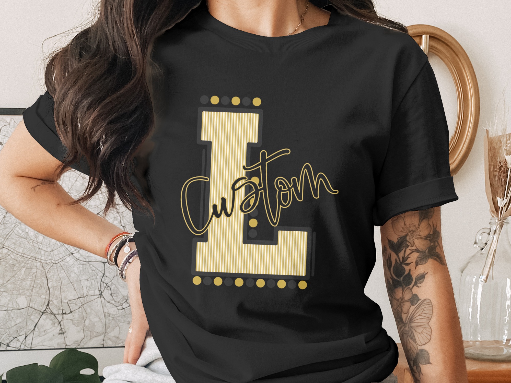 Custom Initial Letter and Name Seersucker Varsity Alphabet Sublimation PNG Download, Seersucker Letter, High School Mascot - Image 2