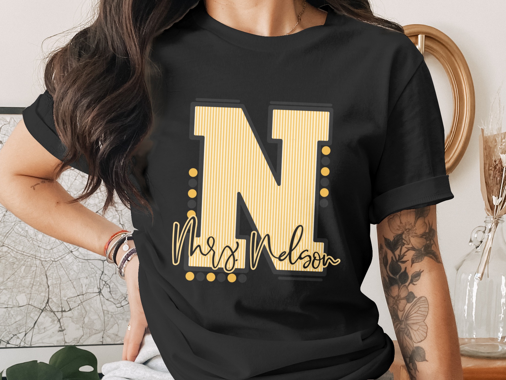 Custom Initial Letter and Name Seersucker Varsity Alphabet Sublimation PNG Download, Seersucker Letter, High School Mascot - Image 2