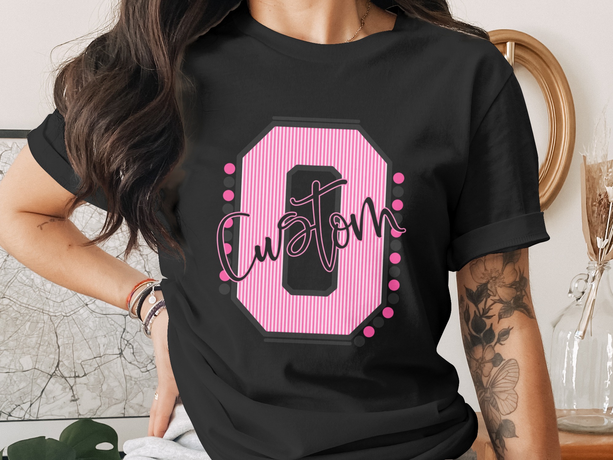Custom Initial Letter and Name Seersucker Varsity Alphabet Sublimation PNG Download, Seersucker Letter, High School Mascot - Image 2