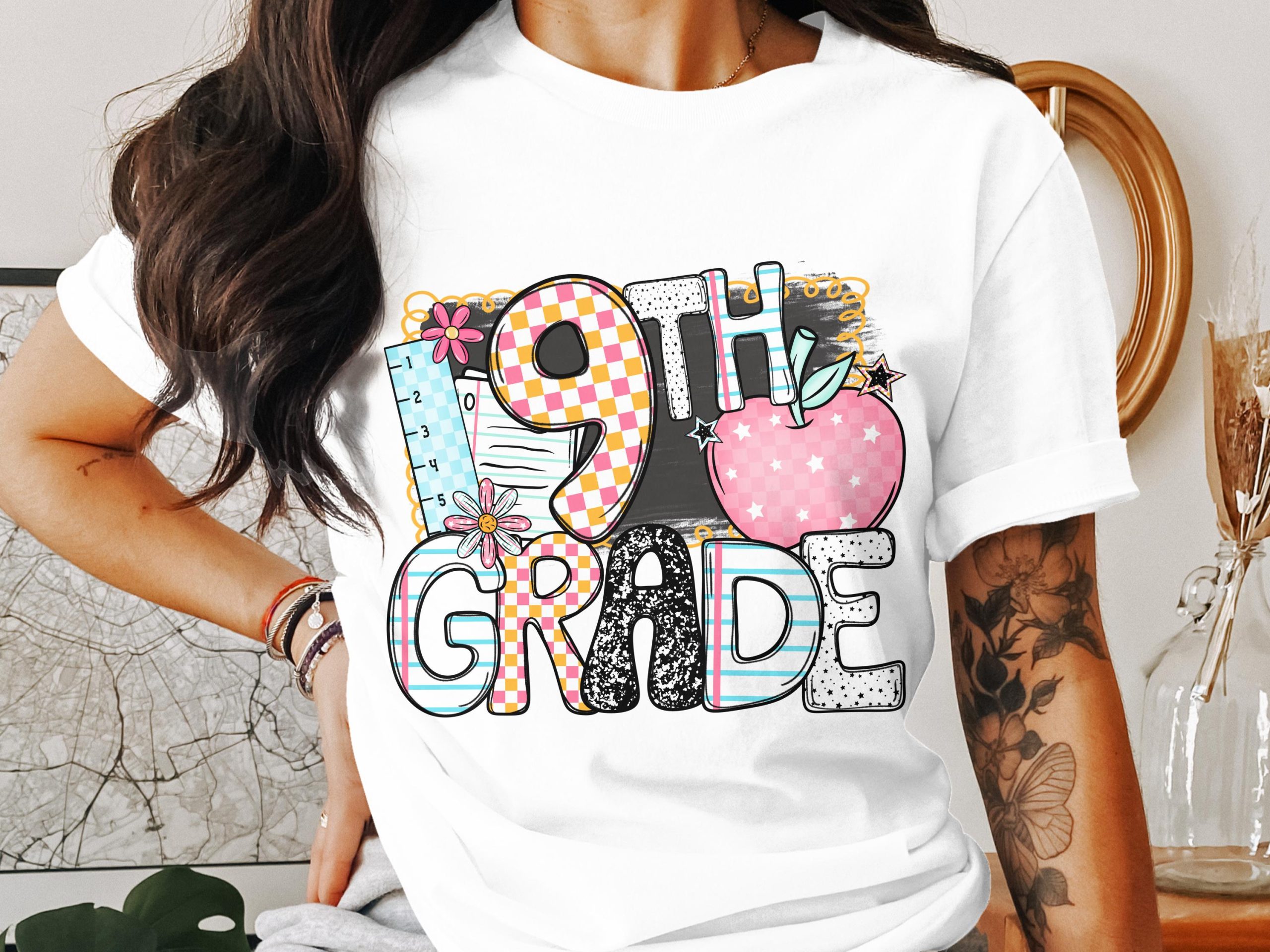 9th Grade T-Shirt, Colorful School Tee, Ninth Grade Student Shirt, Back to School T-Shirt, Teacher Gift, Graduation Shirt, 9th Grade Design