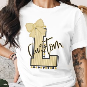 Custom Initial PNG, Mascot Sublimation Download, Digital Initial Design, Personalized Letter Art, Bow Design, Trendy Mascot Art