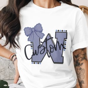 Digital Custom Initial Mascot Sublimation PNG Download, Personalized Letter Art, Bow Clipart, DIY Design, Instant Download, Crafts