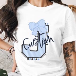 Digital Custom Initial Sublimation PNG Download, Personalized Mascot Alphabet, Letter with Bow Design, DIY Gifts