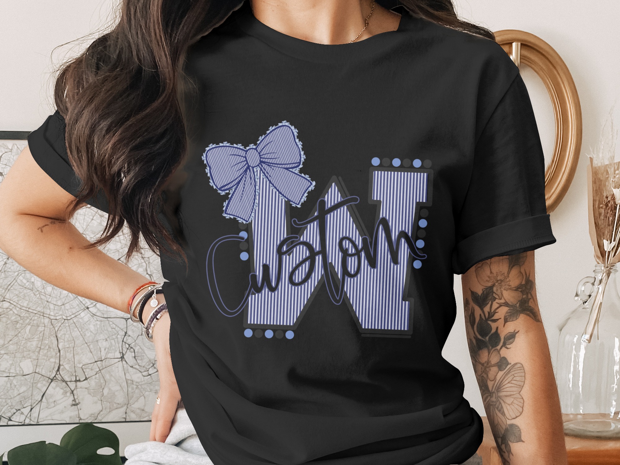 Digital Custom Initial Mascot Sublimation PNG Download, Personalized Letter Art, Bow Clipart, DIY Design, Instant Download, Crafts - Image 2