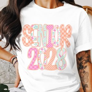 Senior 2028 T-Shirt, Graduation T Shirt, Trendy Senior Shirt, Class of 2028 Tee, Groovy T-Shirt, College Apparel, High School Senior