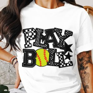 Play Ball T-Shirt, Softball Shirt, Sports Tee, Game Day Shirt, Gift for Softball Player, Baseball Mom Shirt, Trendy Graphic Tee