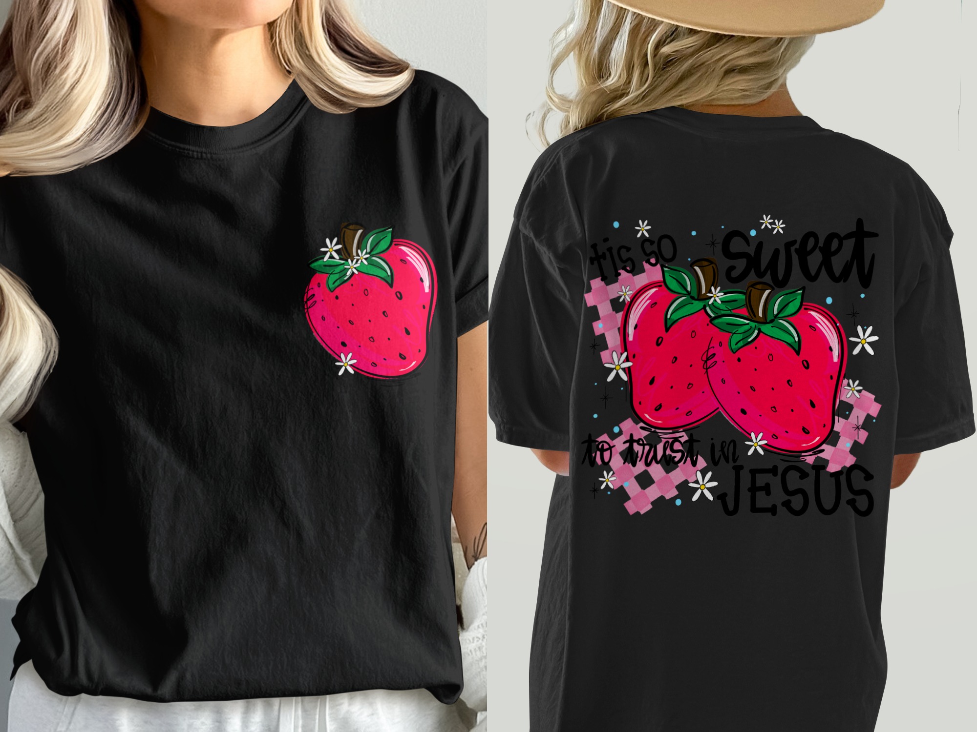 Comfort Colors C1717 Strawberry Jesus T-Shirt, Tis So Sweet Shirt, Faith Based Tee, Christian Apparel, Trendy Graphic Shirt, Unisex Shirt - Image 2