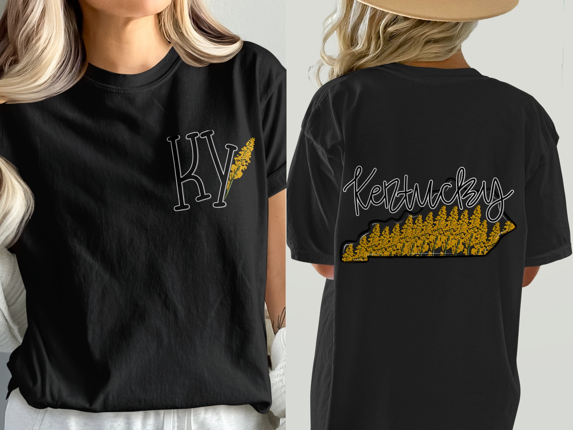 Comfort Colors C1717 Kentucky T-Shirt, KY Wildflower State Tee, Floral KY Gift, Kentucky Outline Shirt, Unisex Kentucky Shirt, KY Lover Tee - Image 8