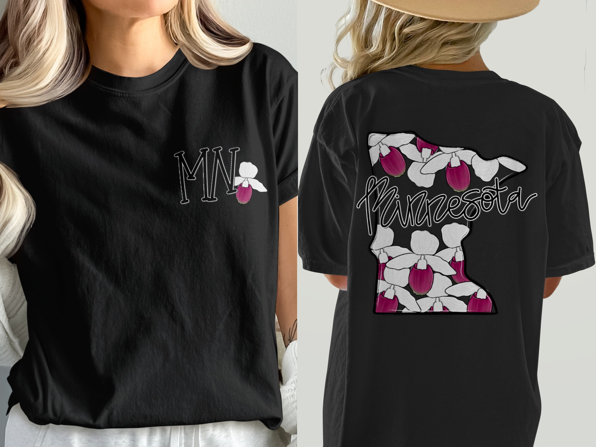 Comfort Colors C1717 Minnesota T-Shirt, Lady Slipper, State Flower Tee, MN Pride, Floral Design, Trendy Shirt, Gift for Her, Unique Souvenir - Image 8