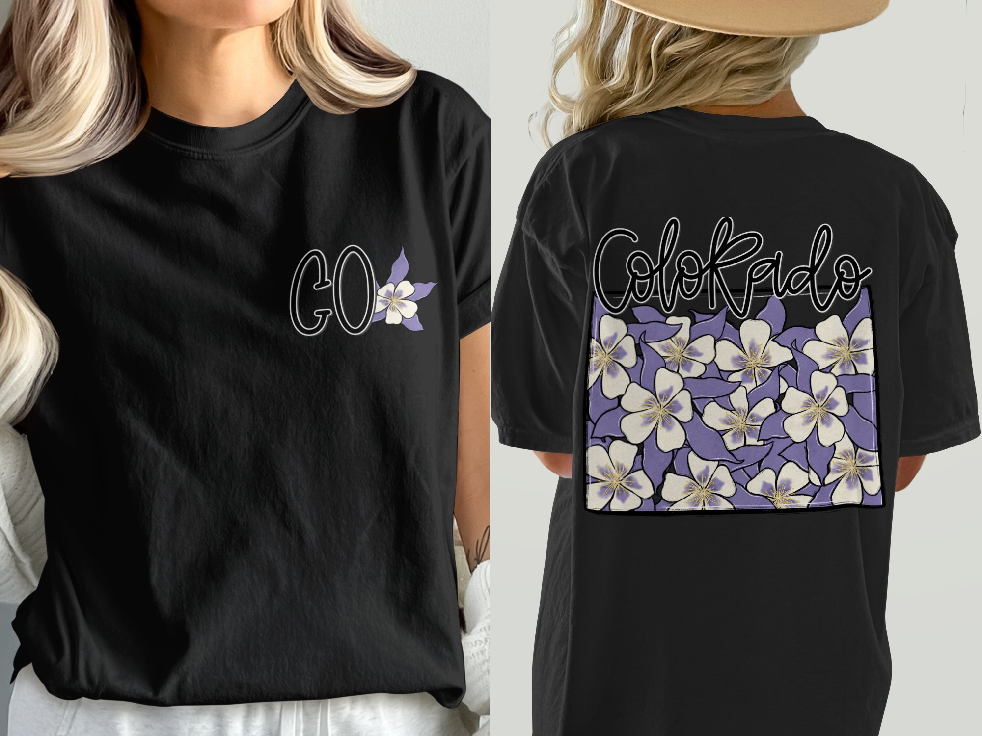 Comfort Colors C1717 Colorado Floral T-Shirt, State Pride Shirt, Rocky Mountain Tee, Flower Graphic Tee, Vacation Souvenir, Unisex Shirt - Image 8