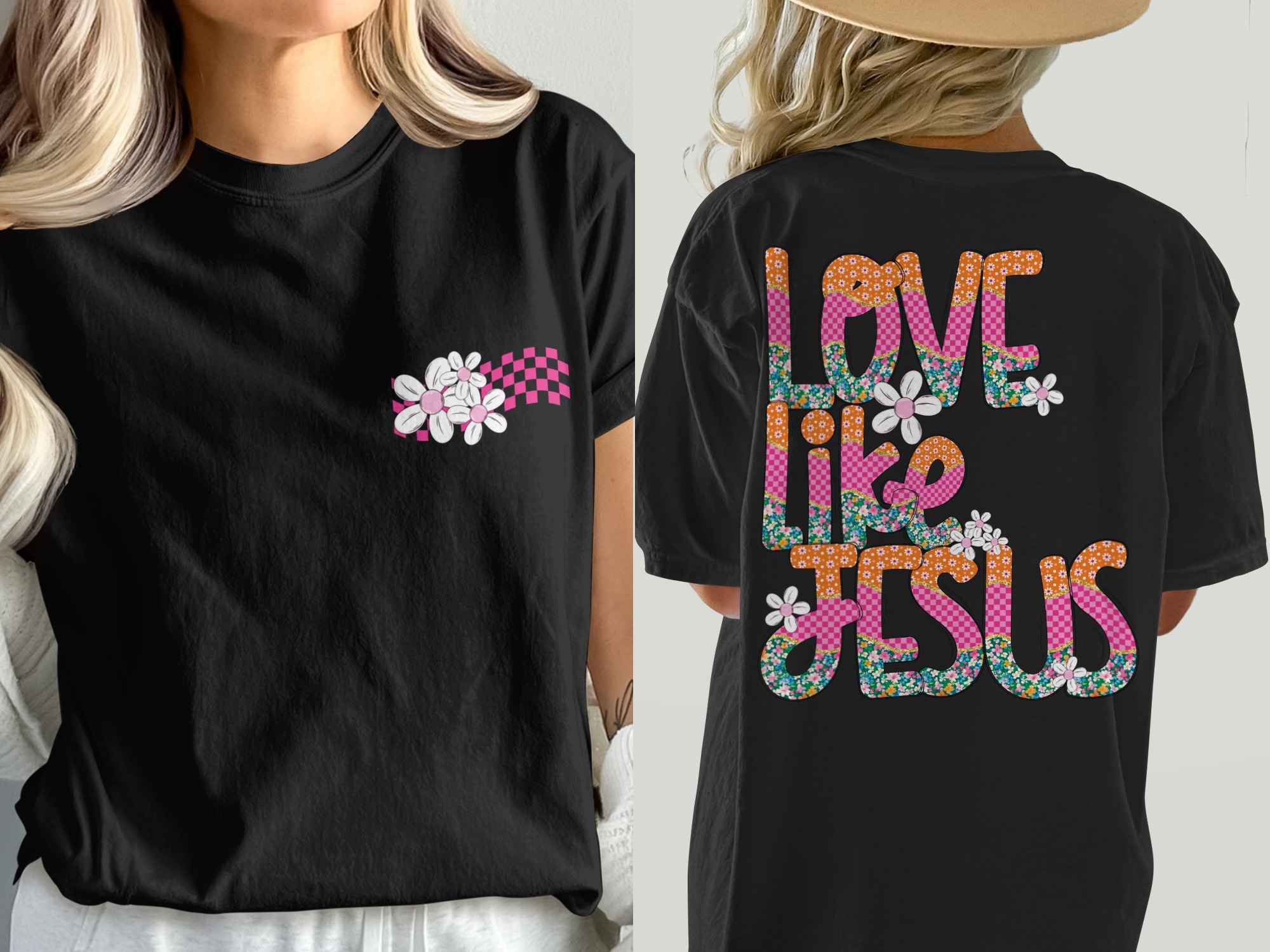 Comfort Colors C1717 Love Like Jesus T-Shirt, Floral Design, Christian Apparel, Religious Tee, Trendy Shirt, Cute Graphic Tee - Image 2