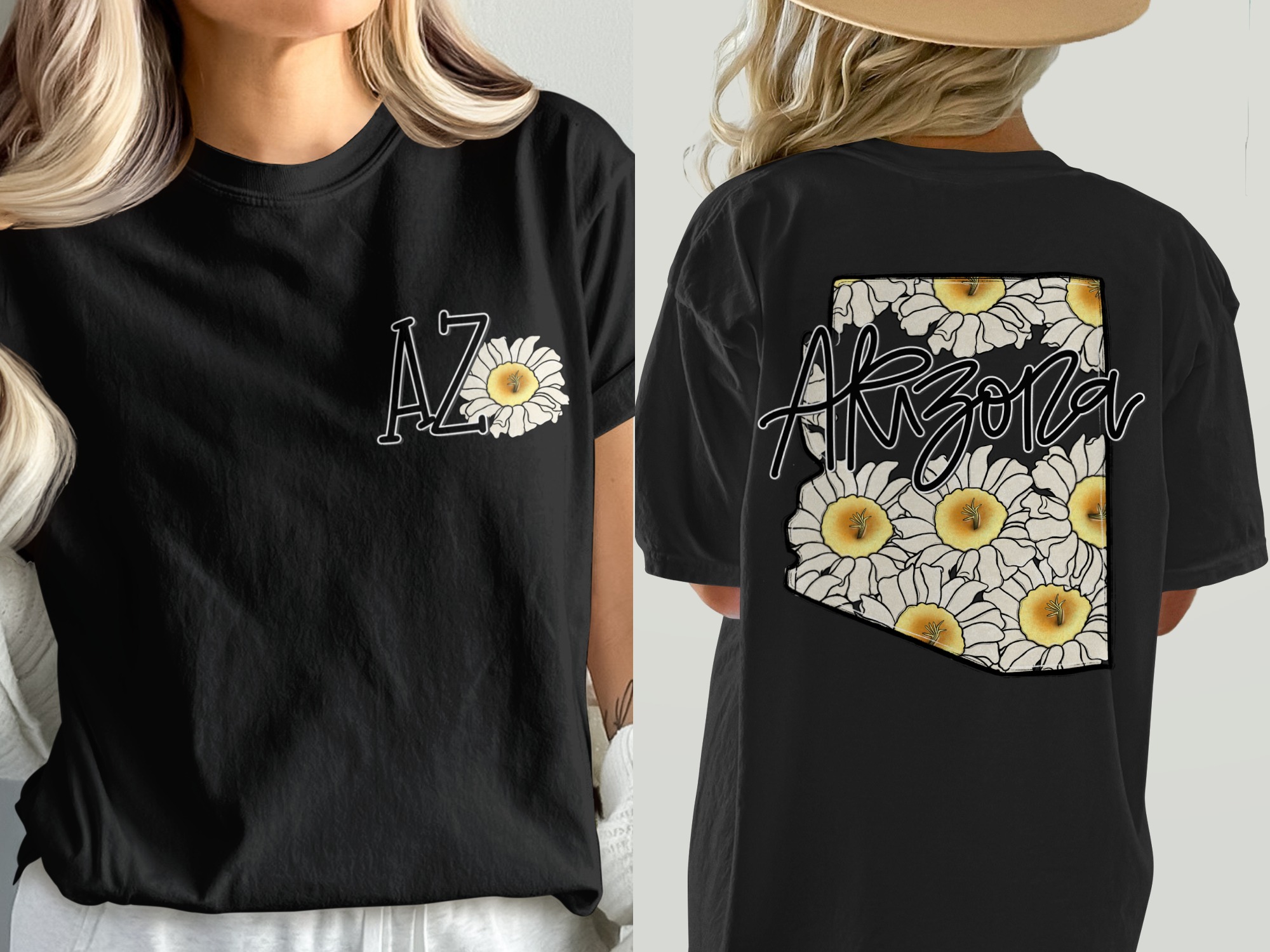 Comfort Colors C1717 Arizona T-Shirt, Floral AZ Shirt, Daisy Graphic Tee, State Pride Shirt, USA Travel Shirt, Gift For Her, Comfy T Shirt - Image 8