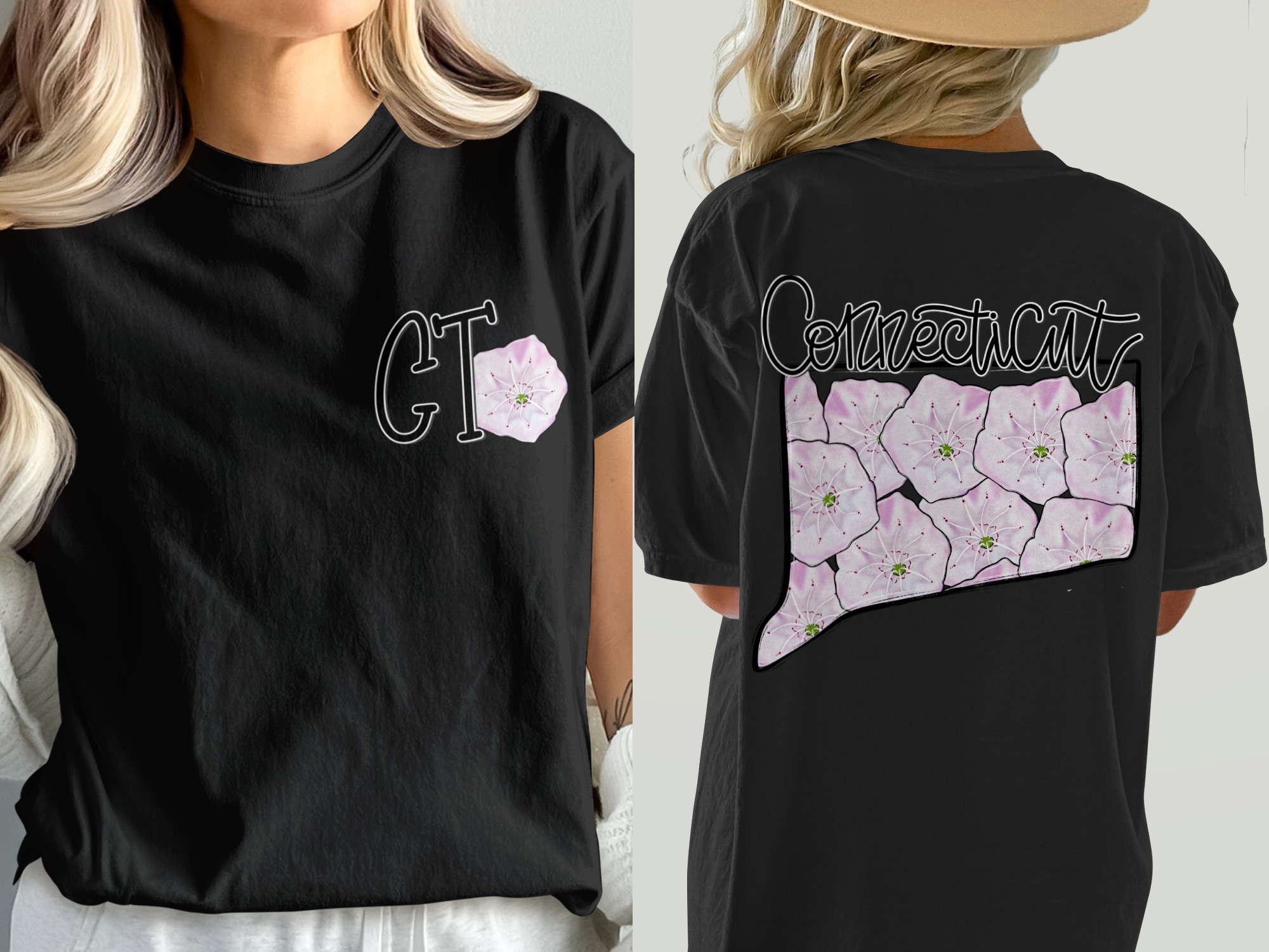 Comfort Colors C1717 Connecticut Mountain Laurel T-Shirt, CT State Flower Tee, State Pride Gift, Floral Design Shirt, Connecticut Souvenir - Image 8