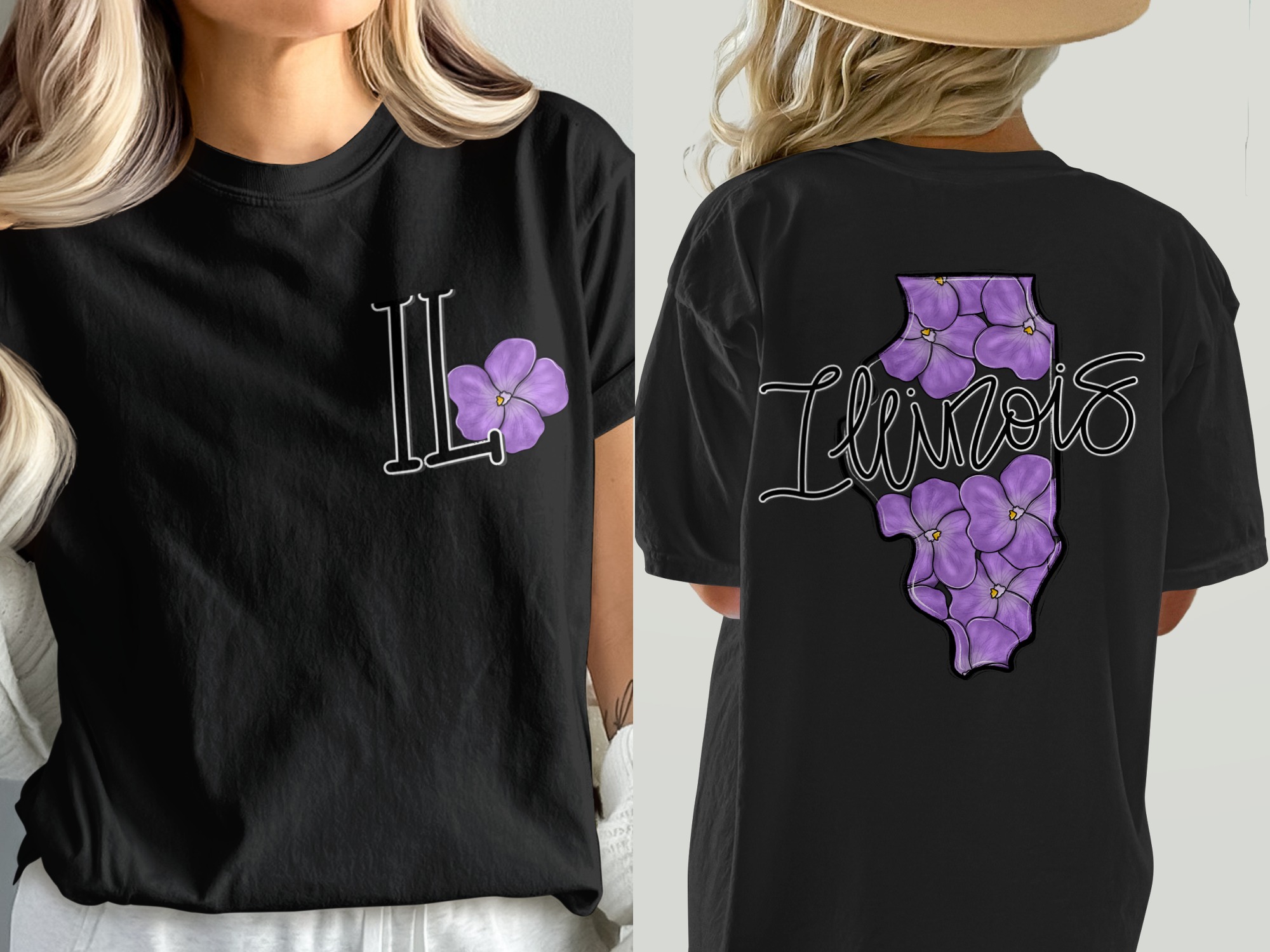 Comfort Colors C1717 Illinois Violet T Shirt, Floral State Shirt, Illinois Shirt, Violet Flower Shirt, Cute State Shirt, Illinois Gift Tee - Image 8