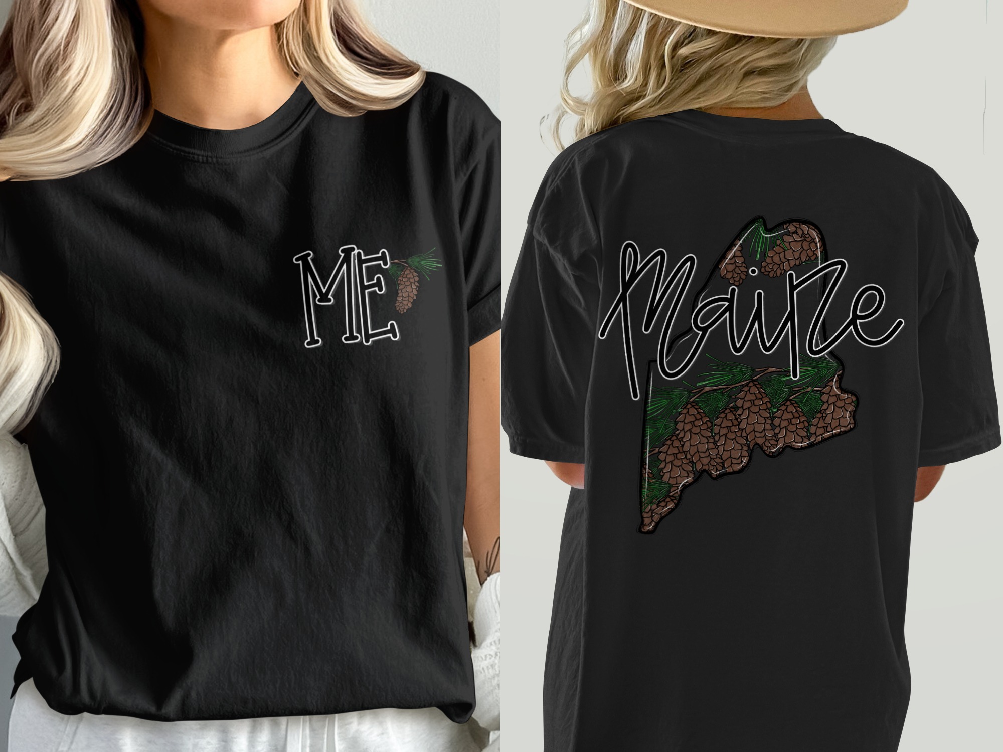 Comfort Colors C1717 Maine T-Shirt, Pine Cone Shirt, State Pride Tee, Vacation Souvenir, New England Gift, Nature Lover Present - Image 8