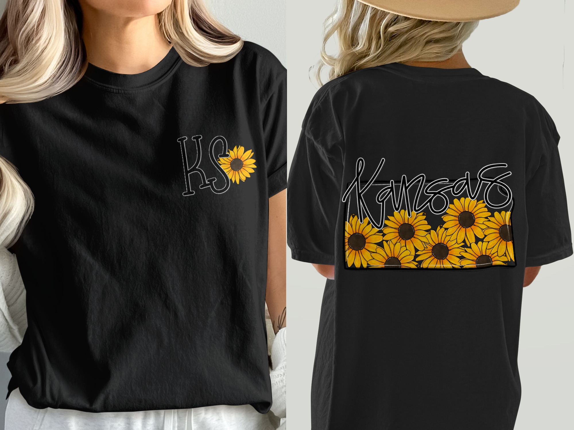 Comfort Colors C1717 Kansas Sunflower T-Shirt, State Pride Tee, Floral KS Shirt, Kansas Lover Gift, Sunflower Graphic Tee, Trendy Summer - Image 8